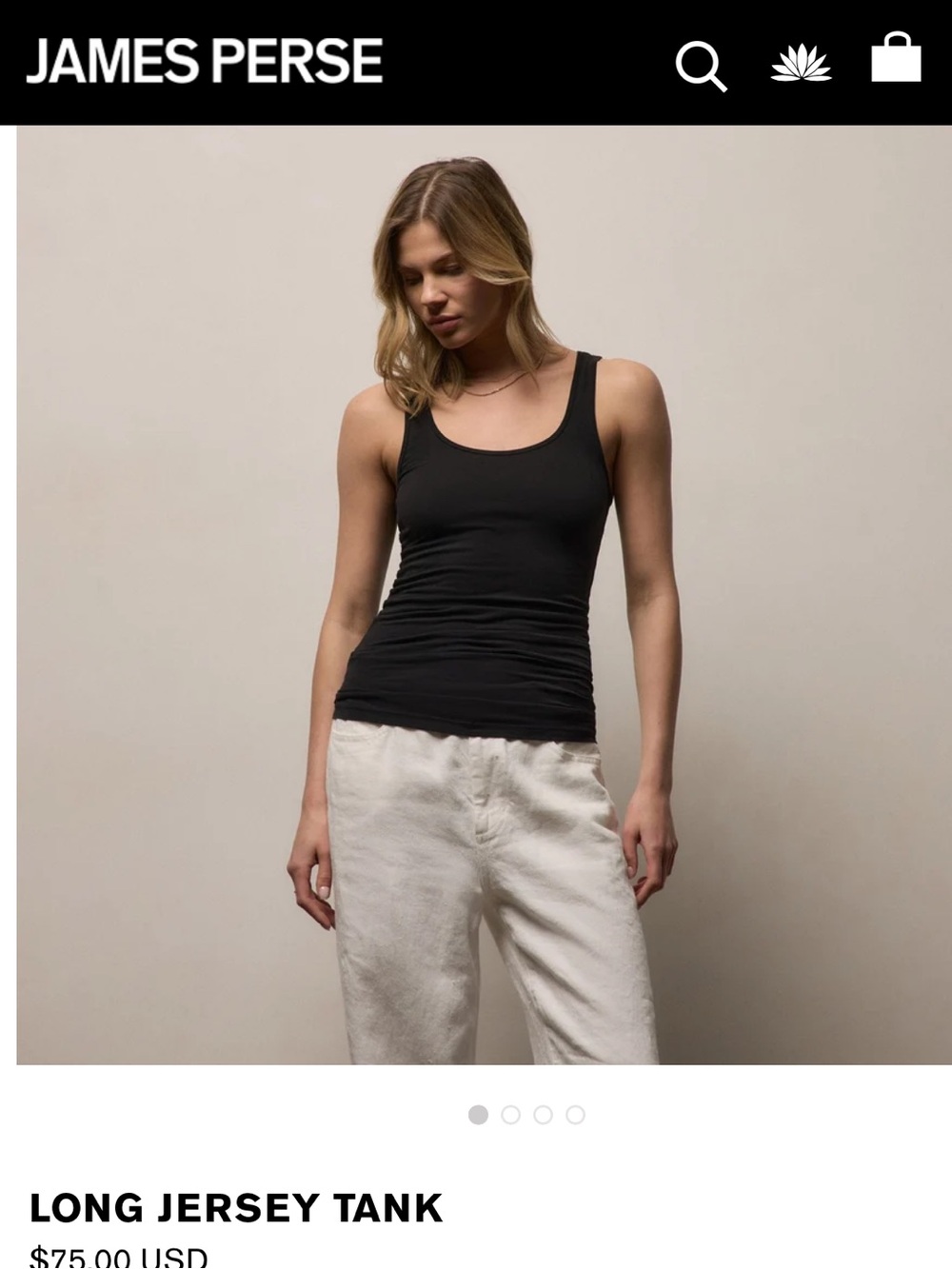 James Perse Long Jersey Tank